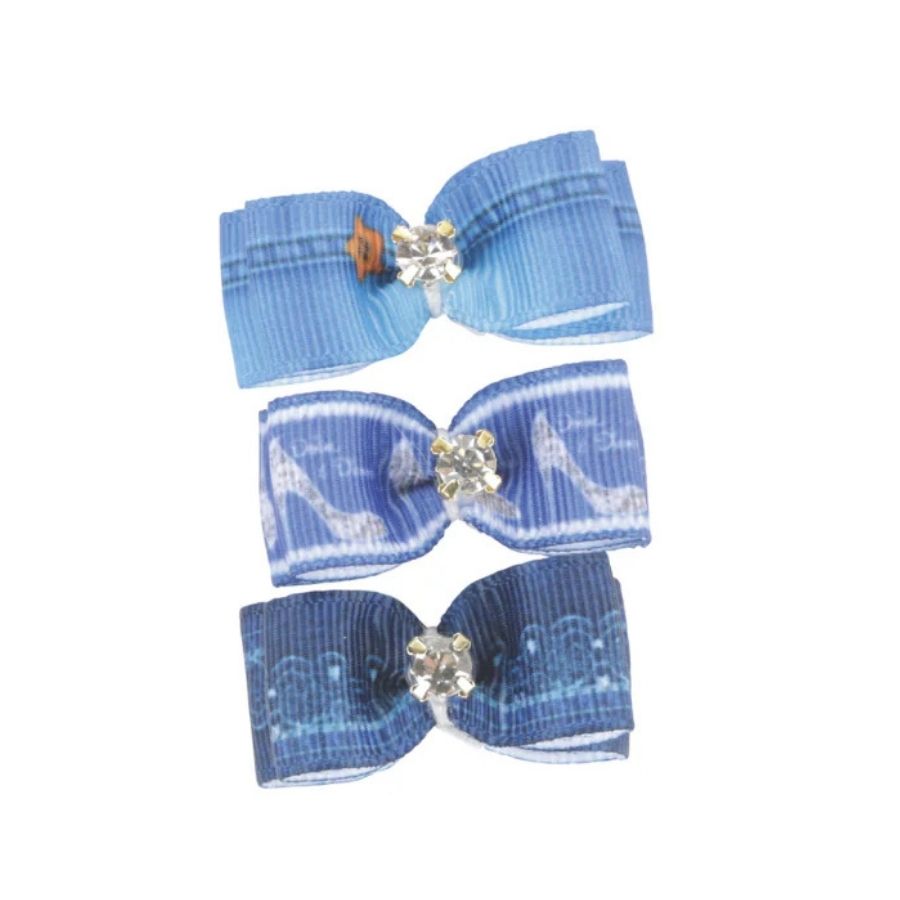Mpets Set 3 lazos azules para cabello mascotas