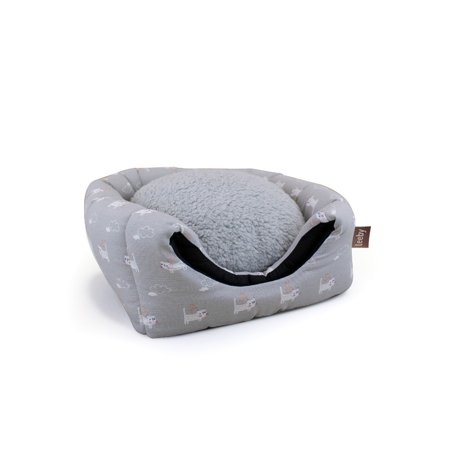 Leeby cama cueva gris para gatos, , large image number null
