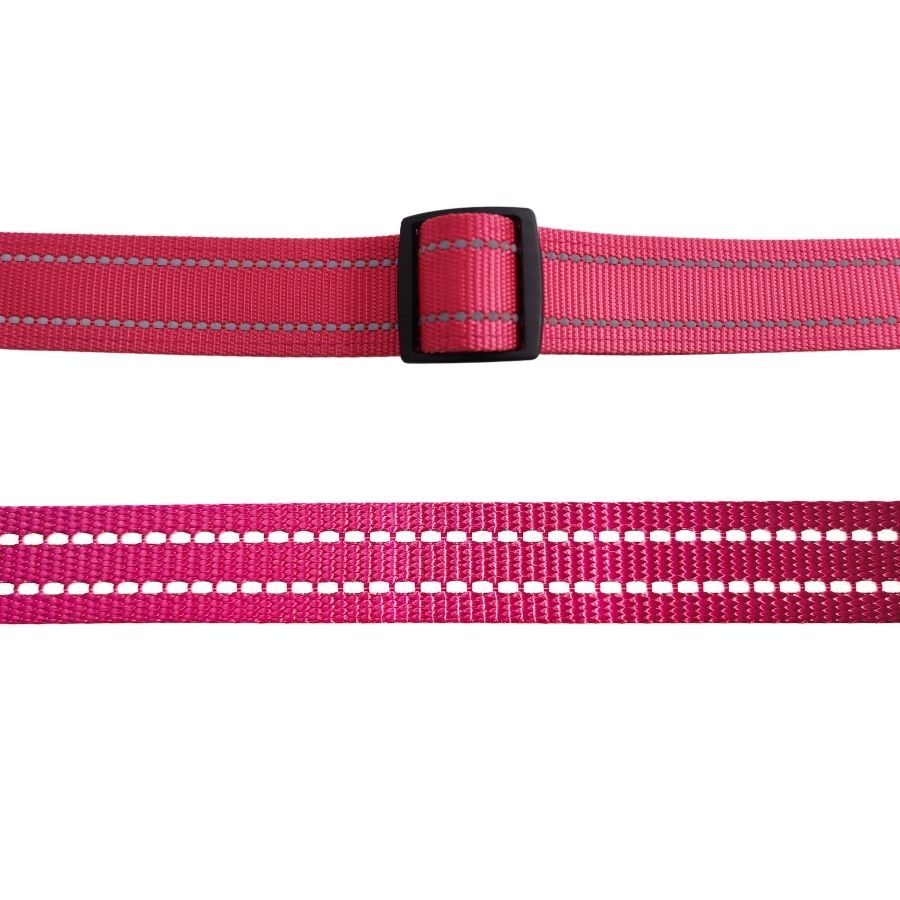Collar rosa reflectante con acolchado ajustable para perros, , large image number null