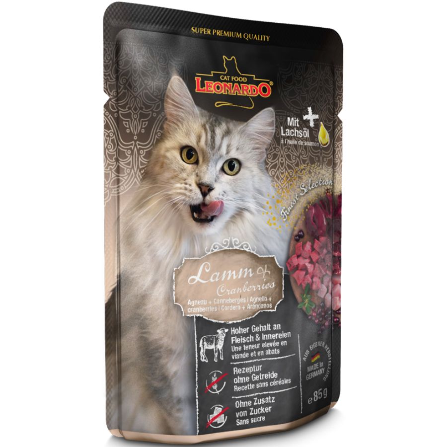 Leonardo pouch Cordero Y Arandano alimento húmedo para gatos 85Gr, , large image number null