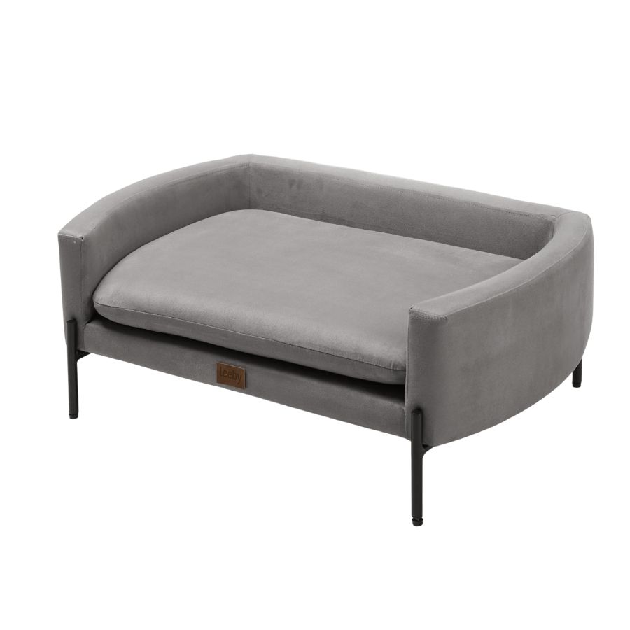 Leeby dog deluxe grey suede sofa, , large image number null