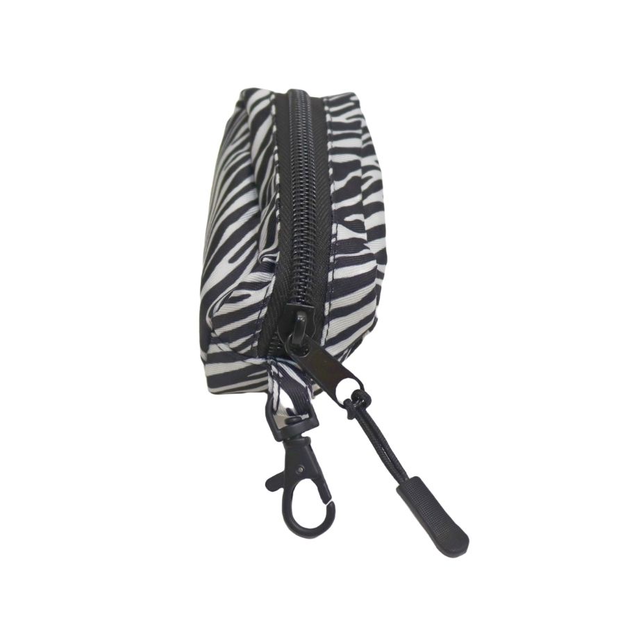 Porta bolsas con estampado de cebra negro, , large image number null