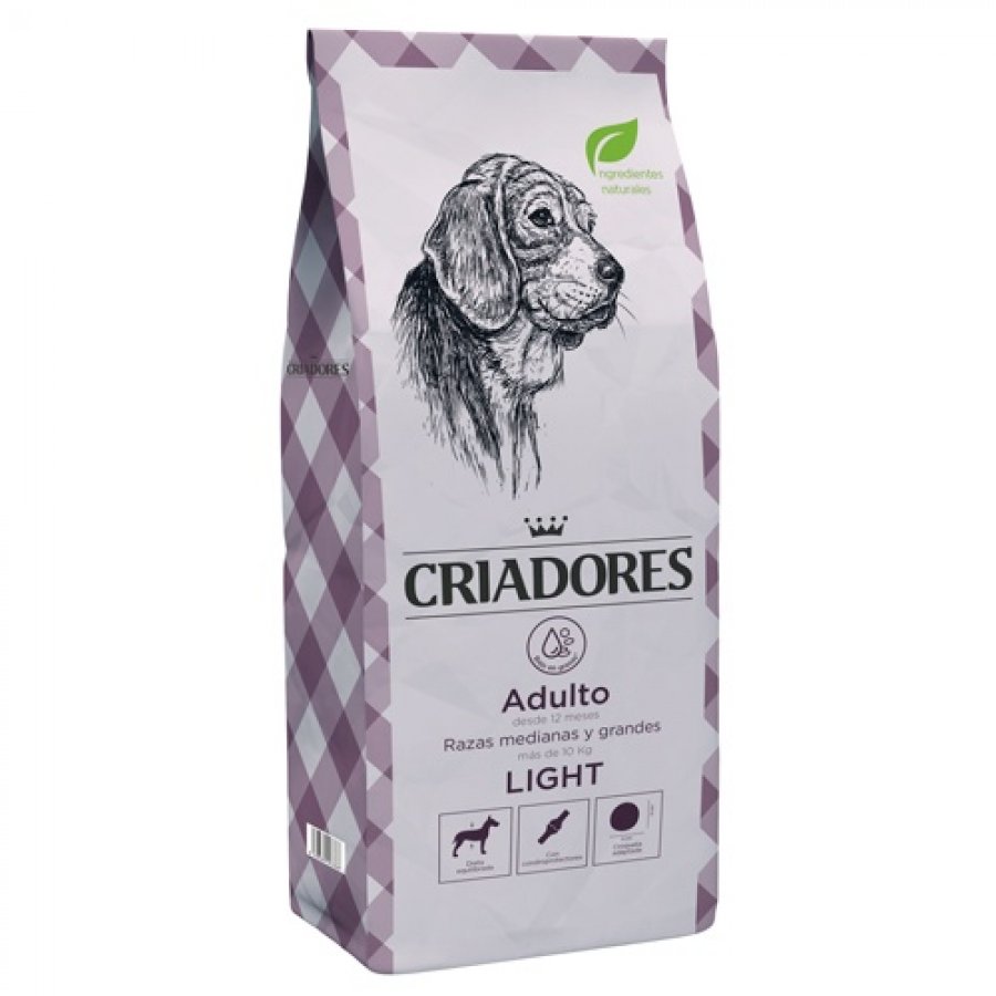 Criadores adulto light raza mediana y grande 15 KG alimento para perro