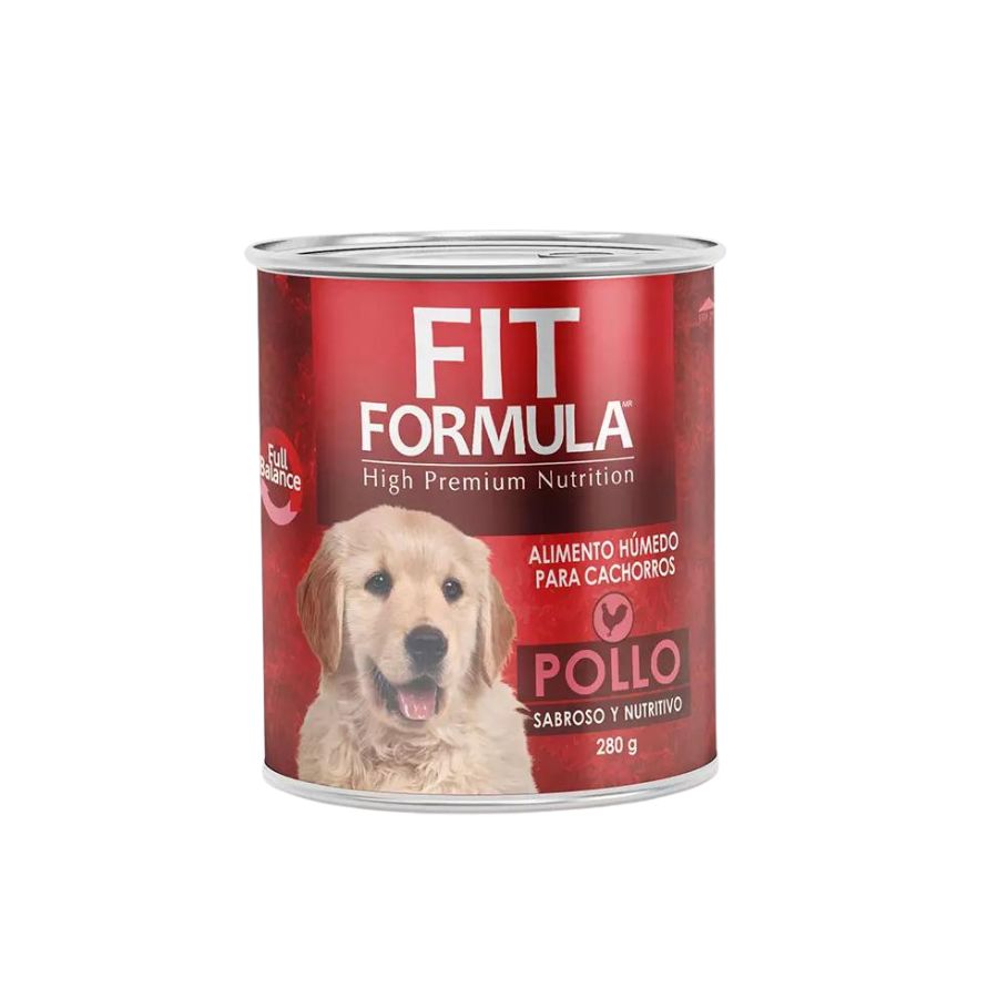 Fit formula lata cachorro pollo alimento húmedo para perros 280 GR