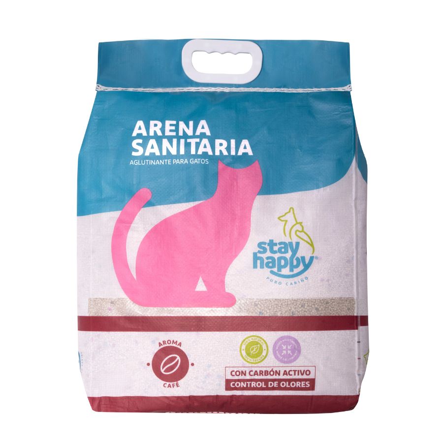 Arena sanitaria aglutinante caf&eacute; stay happy