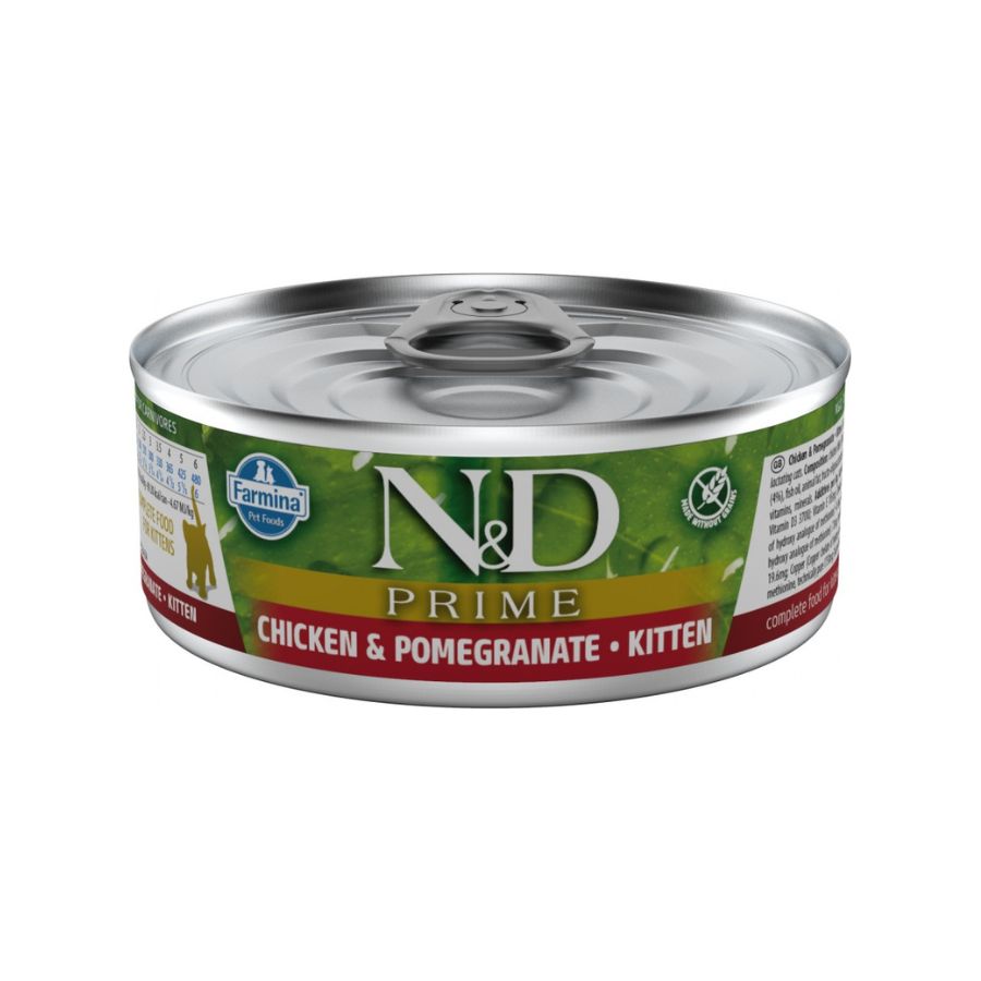 N&D alimento húmedo cat prime chicken kitten 80 GR