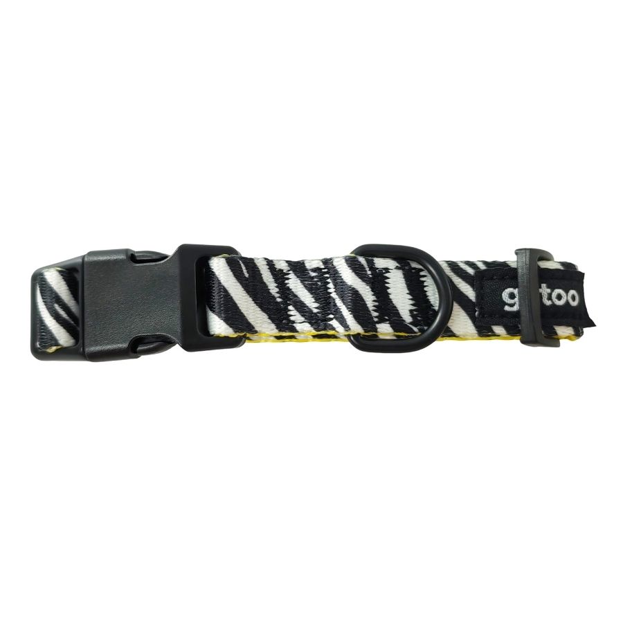 Collar con estampado de cebra ajustable para perros, , large image number null
