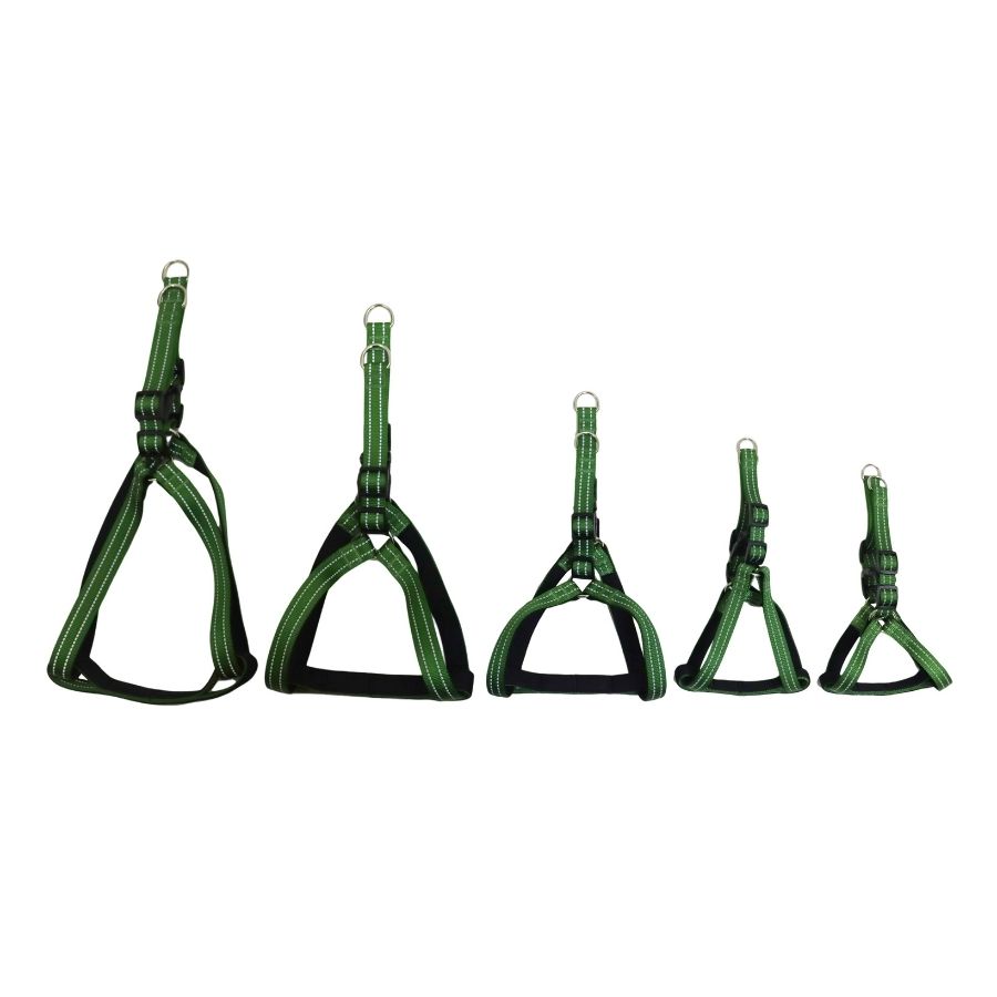 Arn&eacute;s verde caqui reflectante con acolchado ajustable para perros, , large image number null