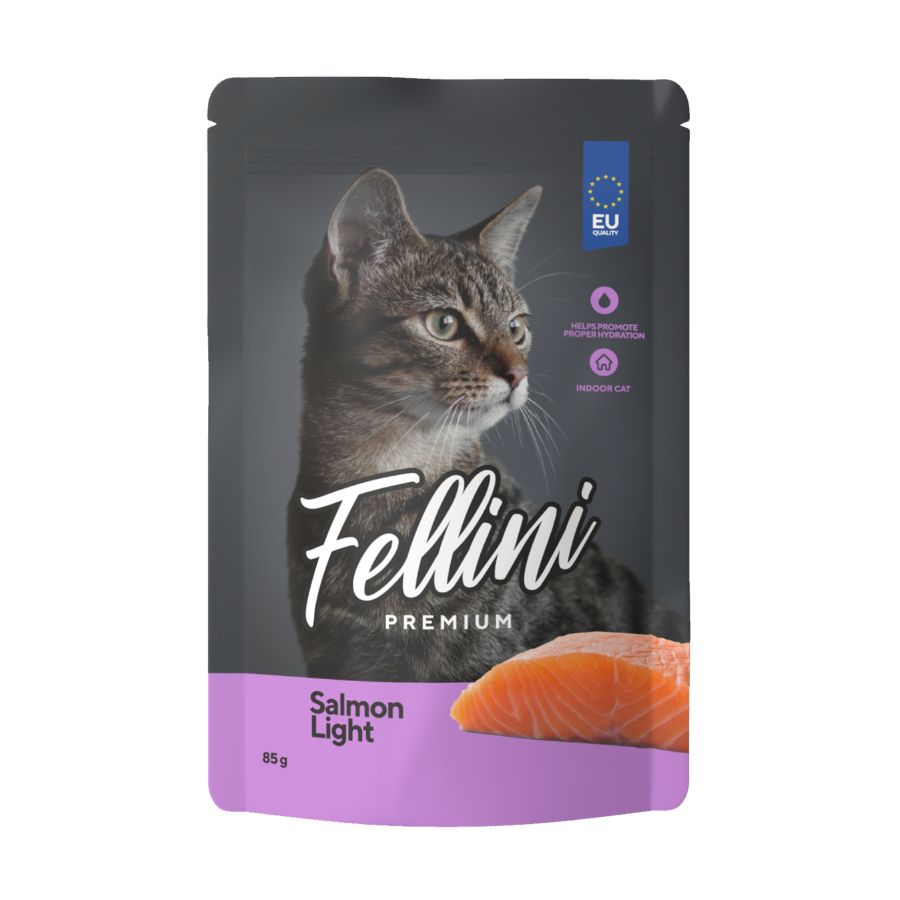 Fellini Salmon light alimento h&uacute;medo para gatos 85 GR, , large image number null