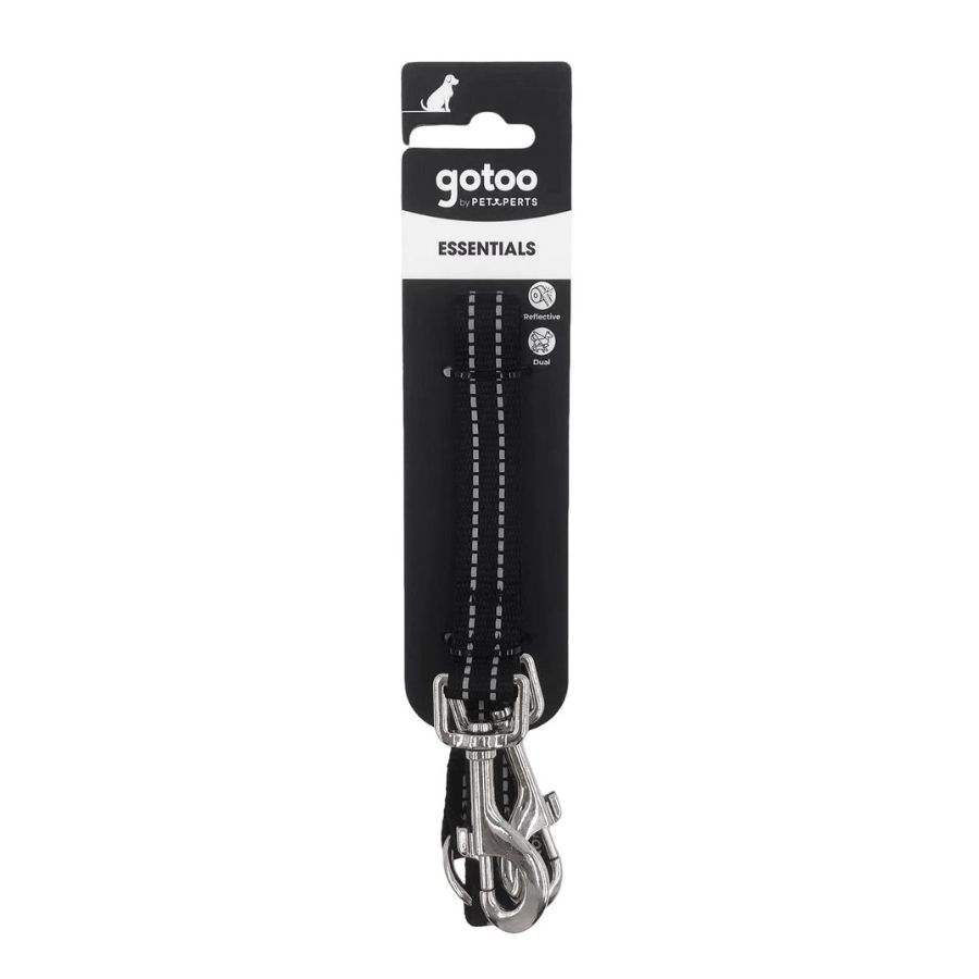 Correa negra dual con costuras reflectantes para perros, , large image number null