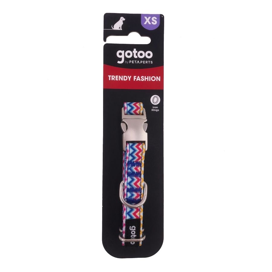 Collar ajustable con estampado zig-zag para perros, , large image number null