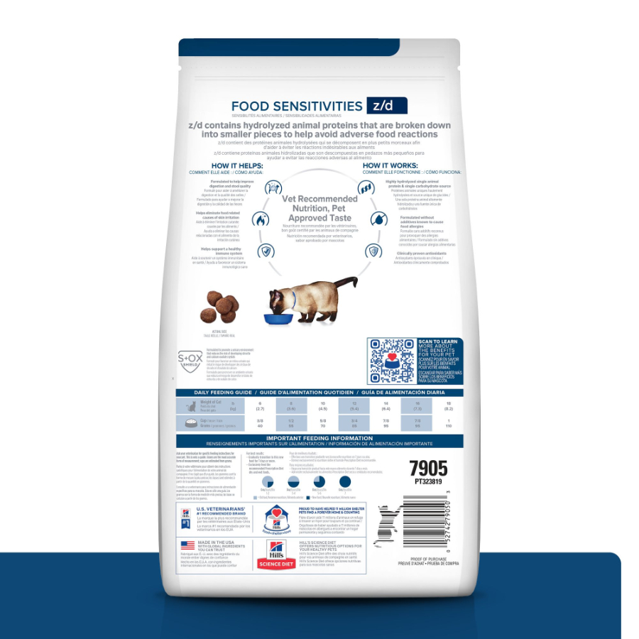 Hills feline z/d skin & food sensitivities 1.81 KG, , large image number null
