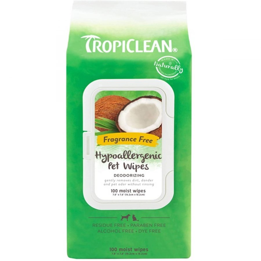 Hypoallergenic cleaning wipes tropiclean 1 pack 100uds., , large image number null