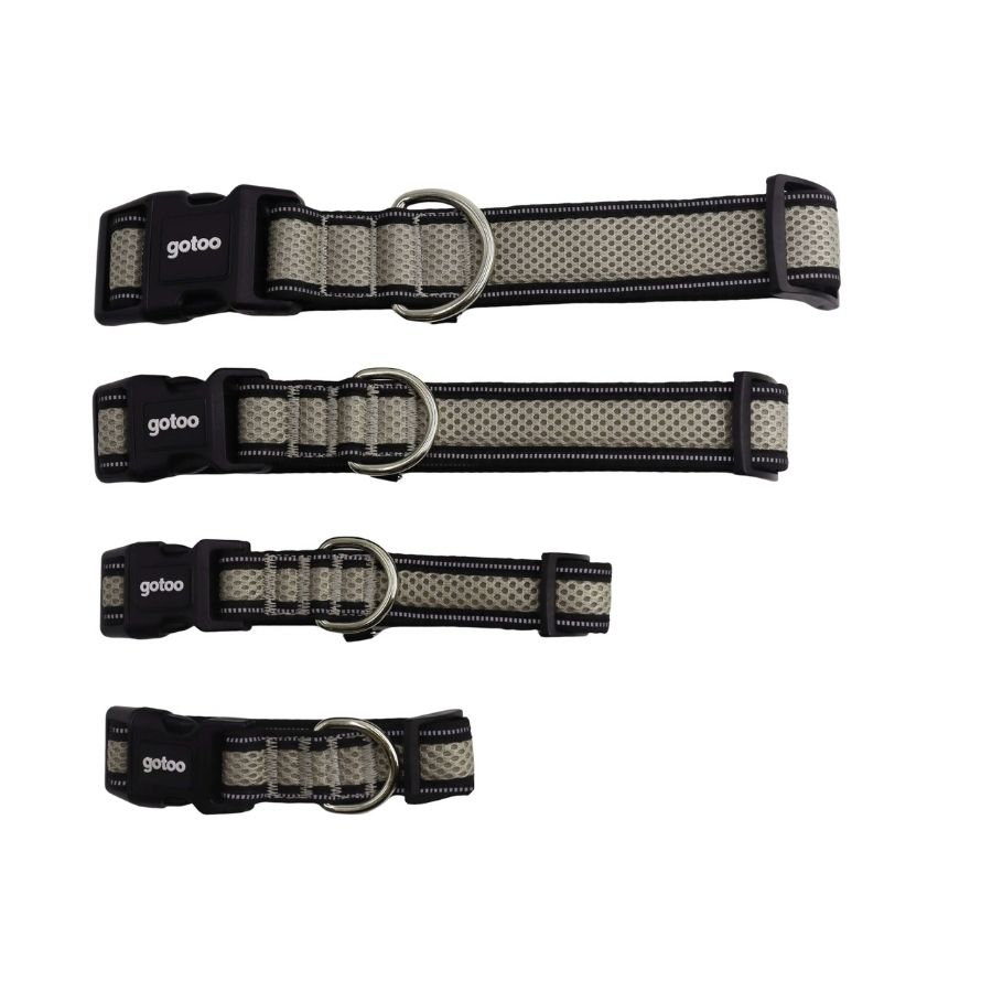 Collar gris reflectante de malla para perros, , large image number null