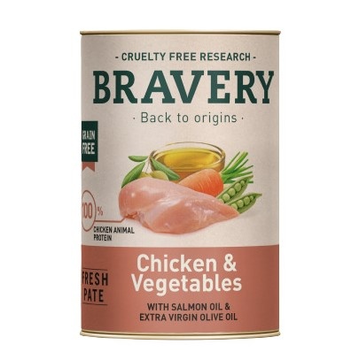 Bravery Pollo Y Vegetales alimento húmedo para perros