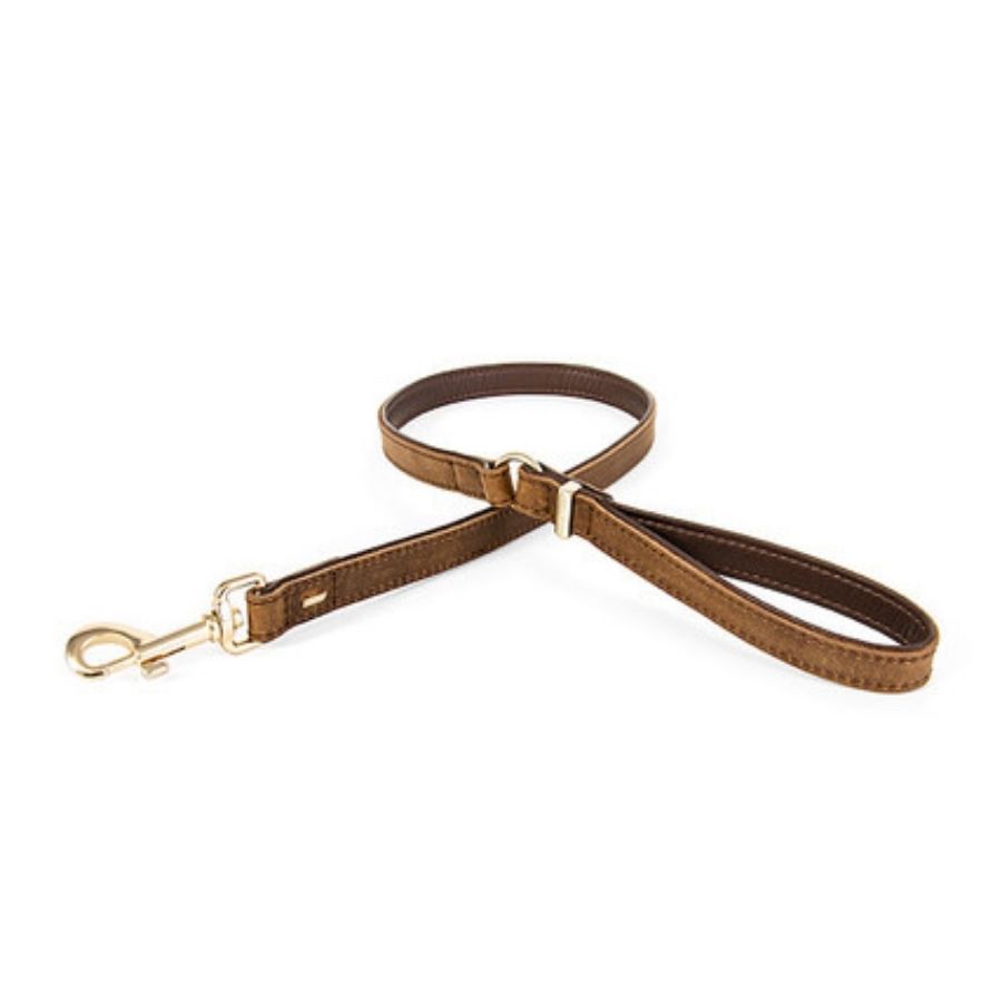 Correa de cuero café para perros ezydog a $22.393