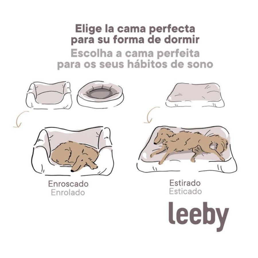 Leeby Cama Redonda Antiestrés Marrón para perros, , large image number null
