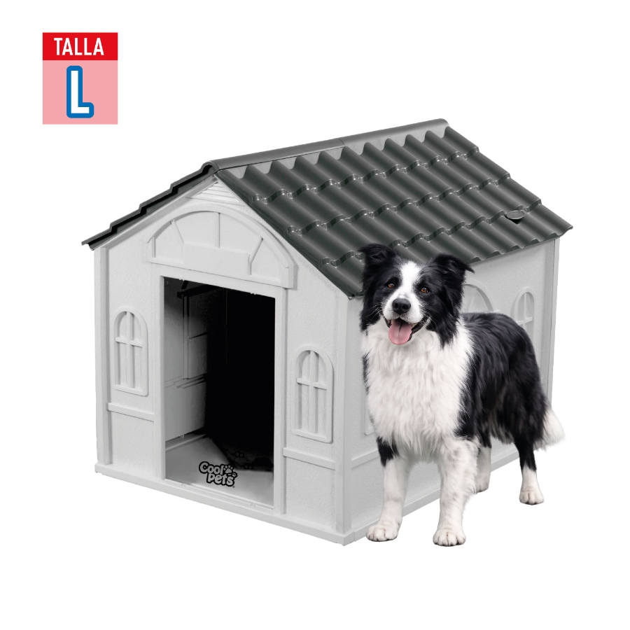 Casa Coolpets Techo Gris Tama&ntilde;o L, , large image number null