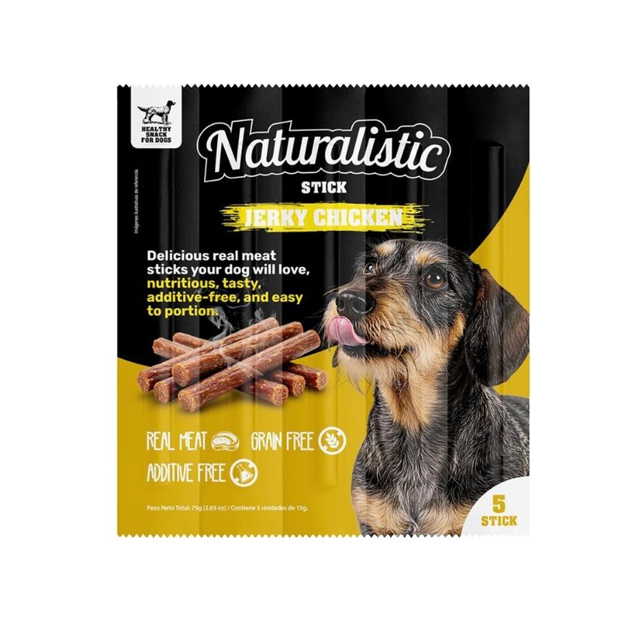 Naturalistic Tiras de carne deshidratada de pollo para perros 5 un - 75GR a $2.796