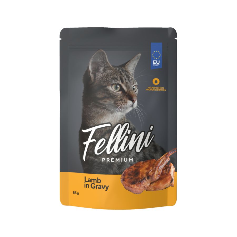 Fellini cordero en salsa alimento h&uacute;medo para gatos 85 GR, , large image number null