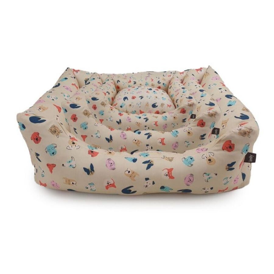 Leeby Cuna Desenfundable Beige Estampado Cómic para perros, , large image number null
