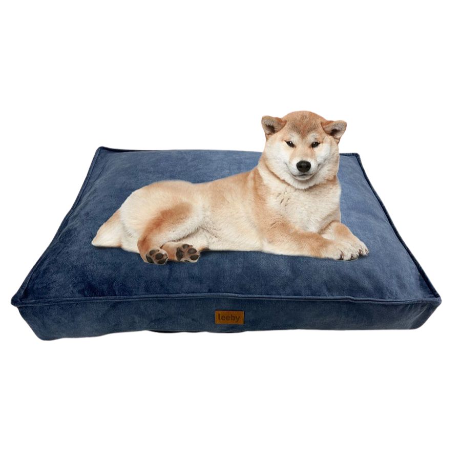 Leeby Colchoneta Impermeable y Desfundable Azul Marino para perros