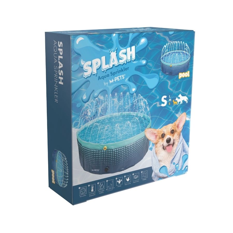 Mpets piscina redonda splash con borde rociador para perro, , large image number null
