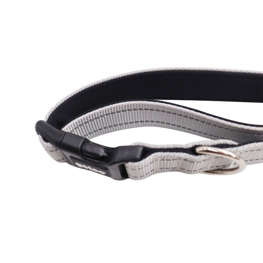 Collar gris reflectante con acolchado ajustable para perros, , large image number null