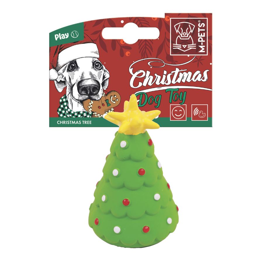 Christmas dog toy - christmas tree - 10 cm