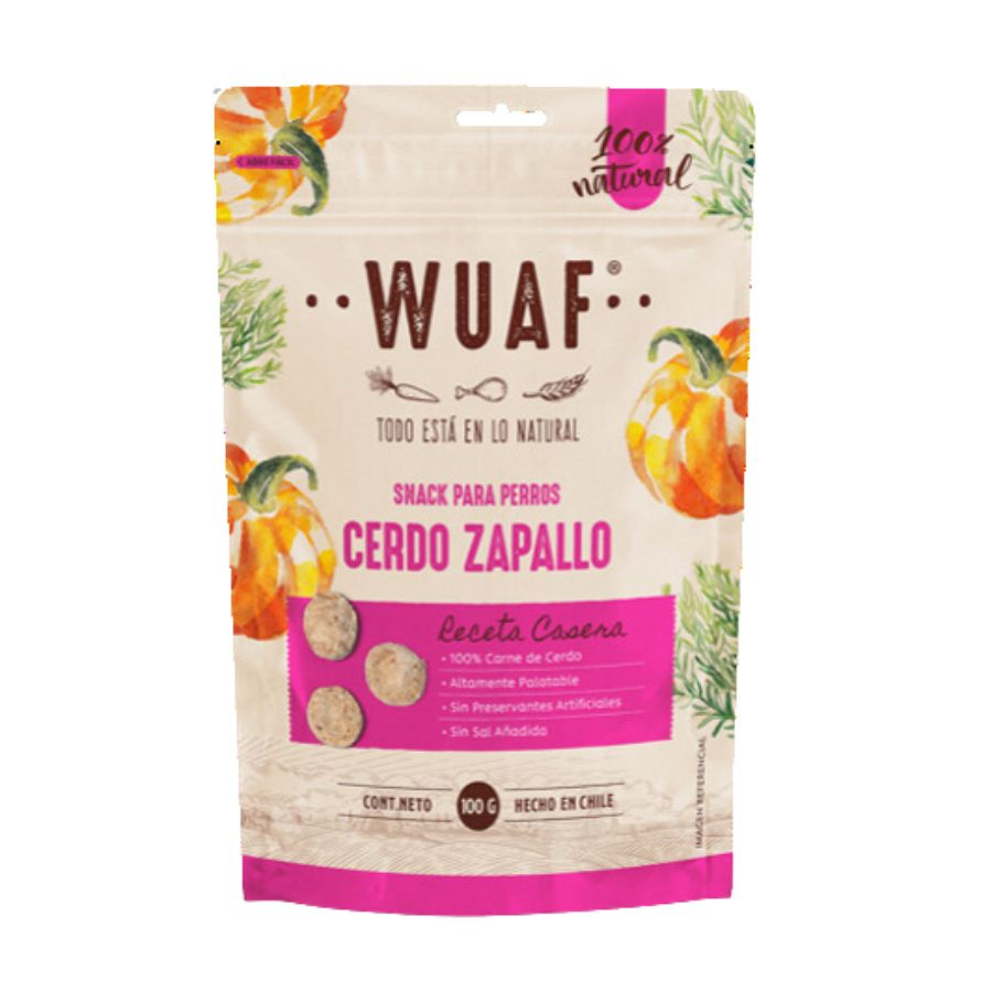 Wuaf snack cerdo zapallo 100 GR, , large image number null