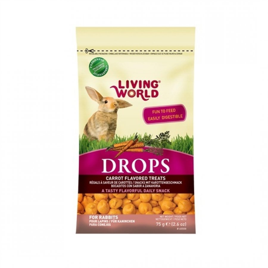 Living world snack conejo drops zanahoria 75 GR