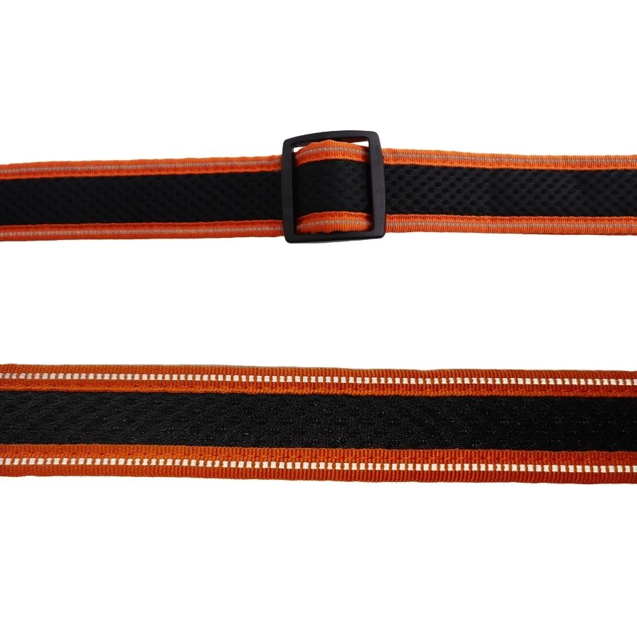 Collar naranja y negro reflectante de malla para perros, , large image number null