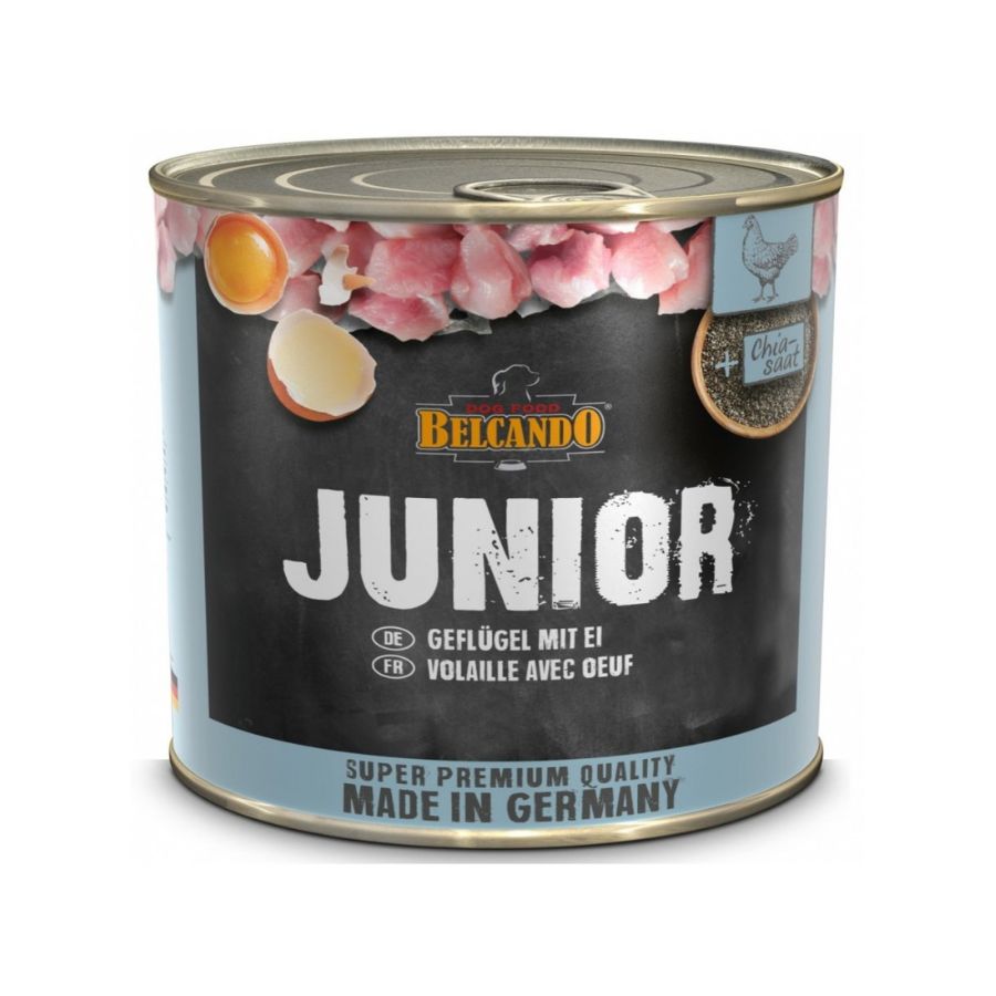 Belcando lata junior ave y huevo alimento húmedo para perros 800GR