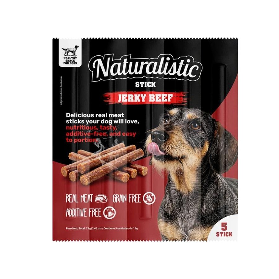 Naturalistic Tiras de carne deshidratada de vacuno para perros 5 un - 75GR a $2.796
