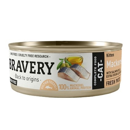 Bravery Pulpa de caballa alimento húmedo para gatos 70 GR