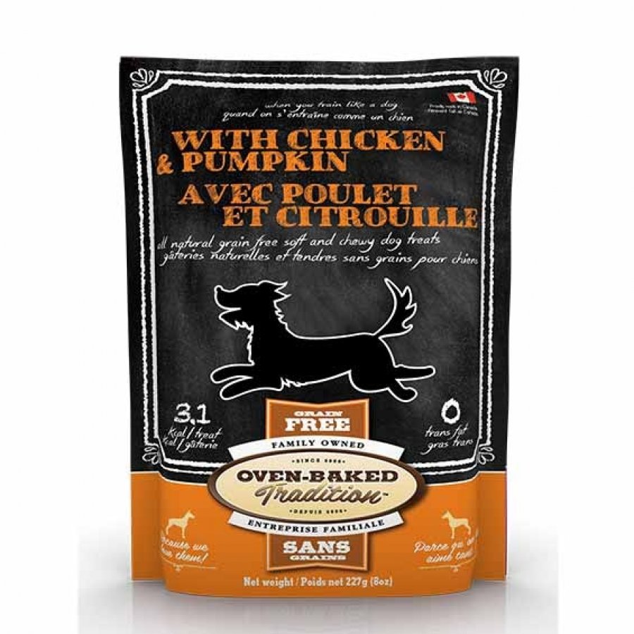 Oven baked tradition grain free chicken & pumpkin dog treats snacks, , large image number null
