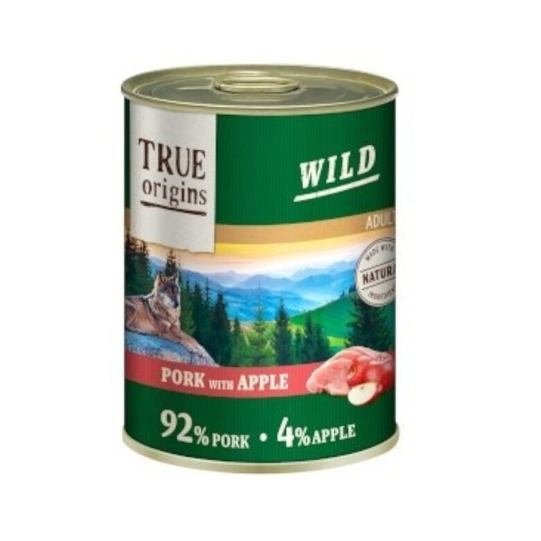 True Origins Wild cerdo/manzana alimento húmedo para perros 400 GR