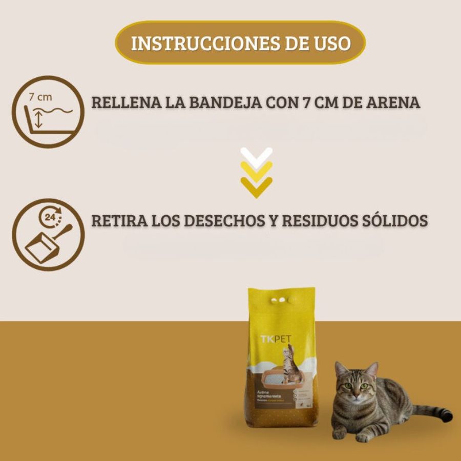 Arena para gatos aglomerante bentonita vainilla 10KG, , large image number null