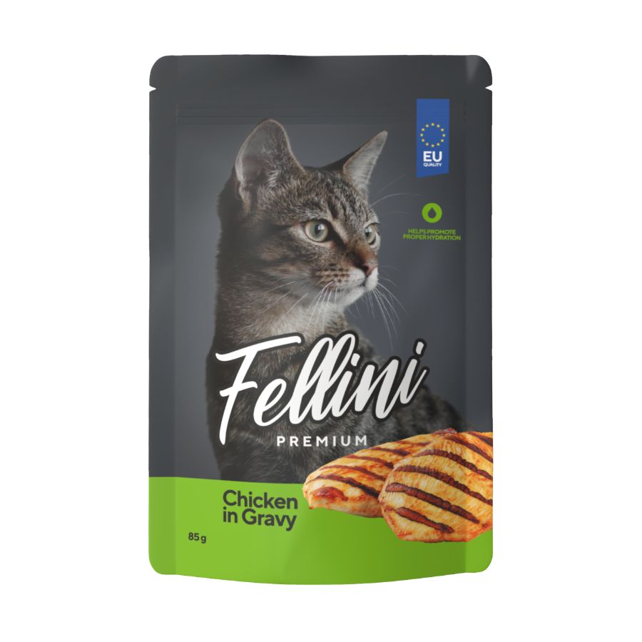 Fellini Pollo En Salsa alimento h&uacute;medo para gatos 85GR, , large image number null