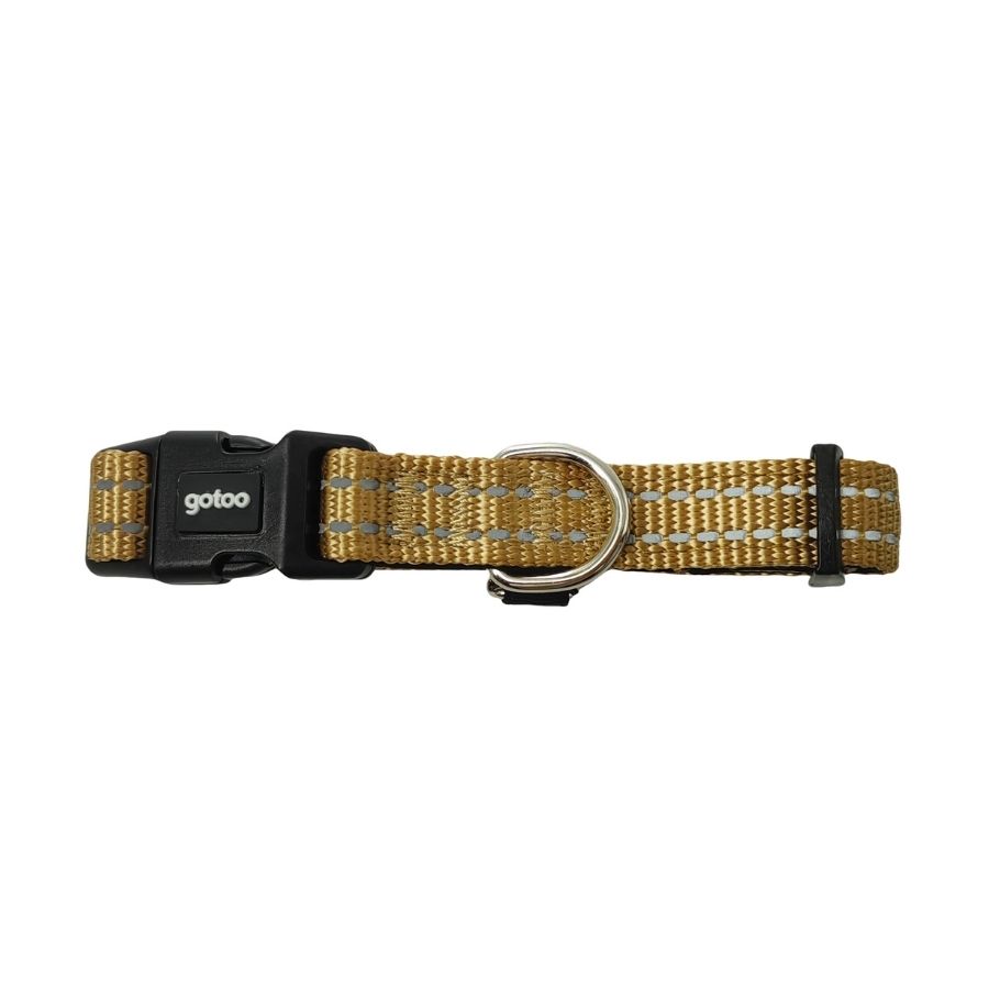 Collar beige reflectante con acolchado ajustable para perros, , large image number null