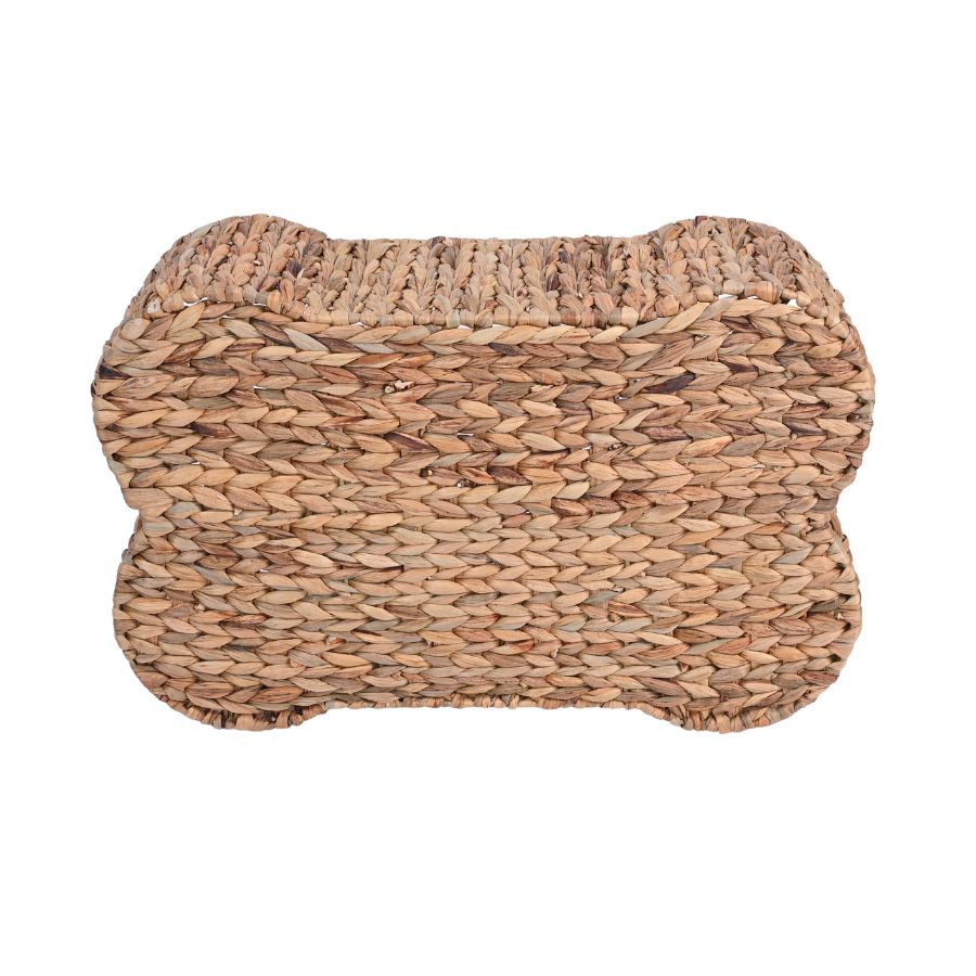 Leeby Cama Deluxe En Forma De Hueso De Mimbre Estilo Rattan Para Perros