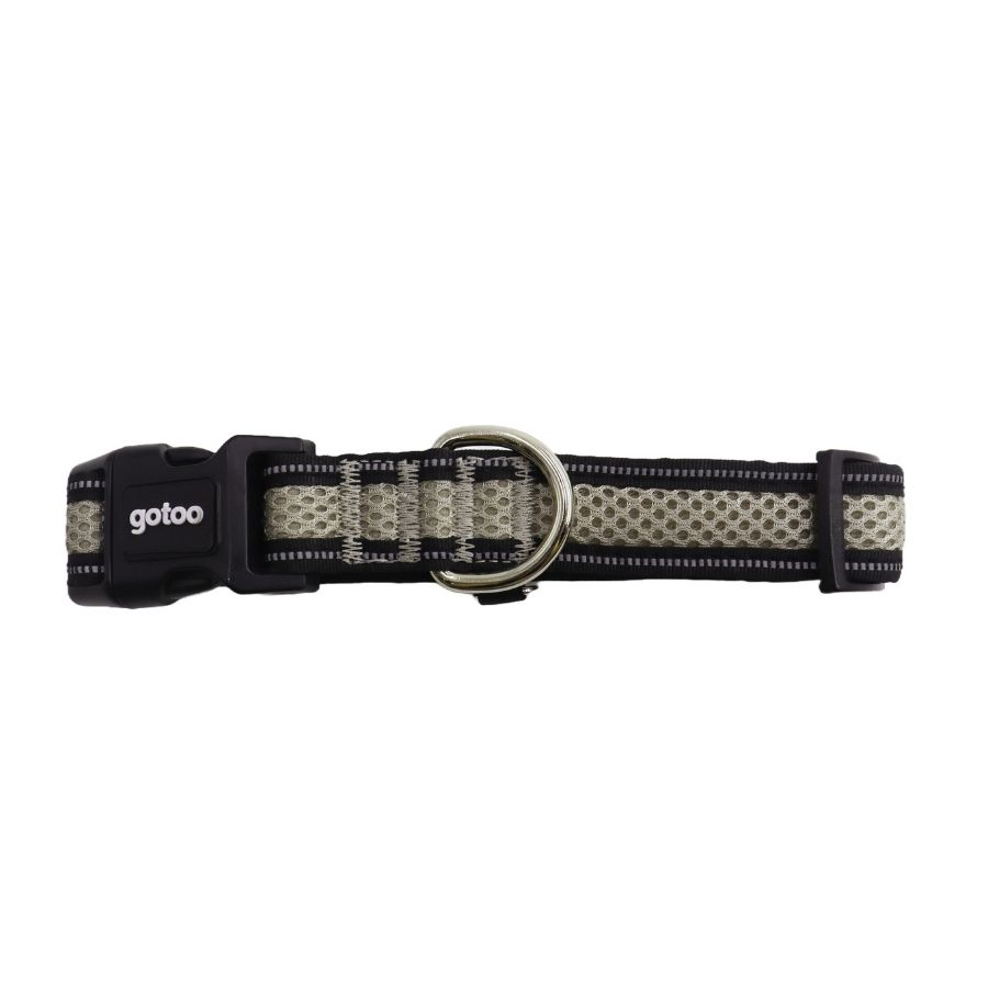 Collar gris reflectante de malla para perros, , large image number null