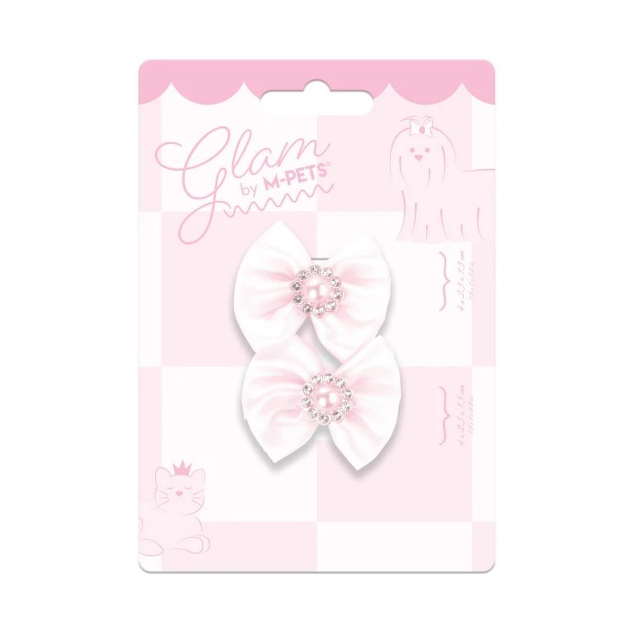 Mpets Set 2 lazos rosados para cabello mascotas, , large image number null