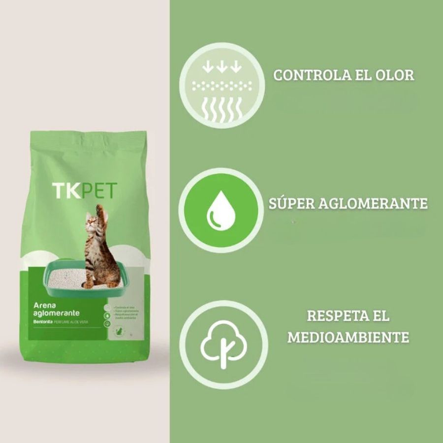 Arena para gatos aglomerante bentonita aloe 10KG, , large image number null