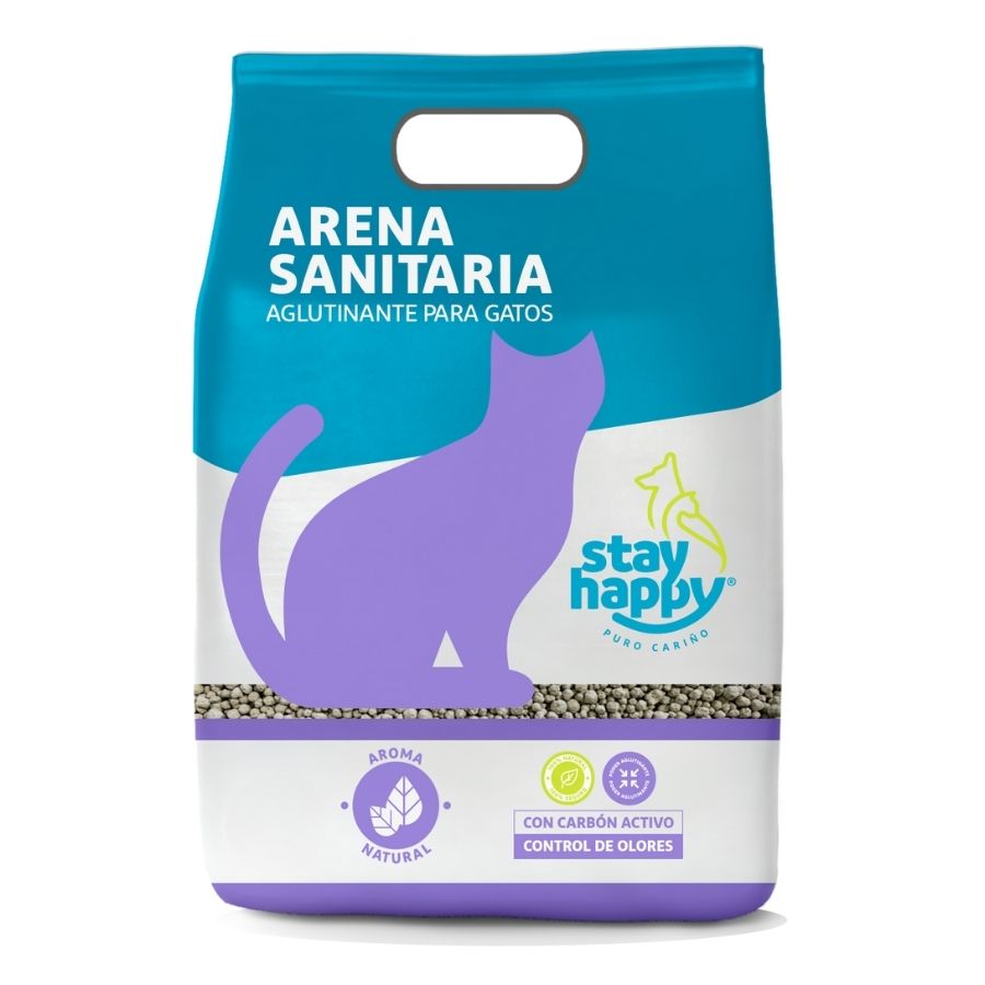 Arena sanitaria aglutinante natural stay happy