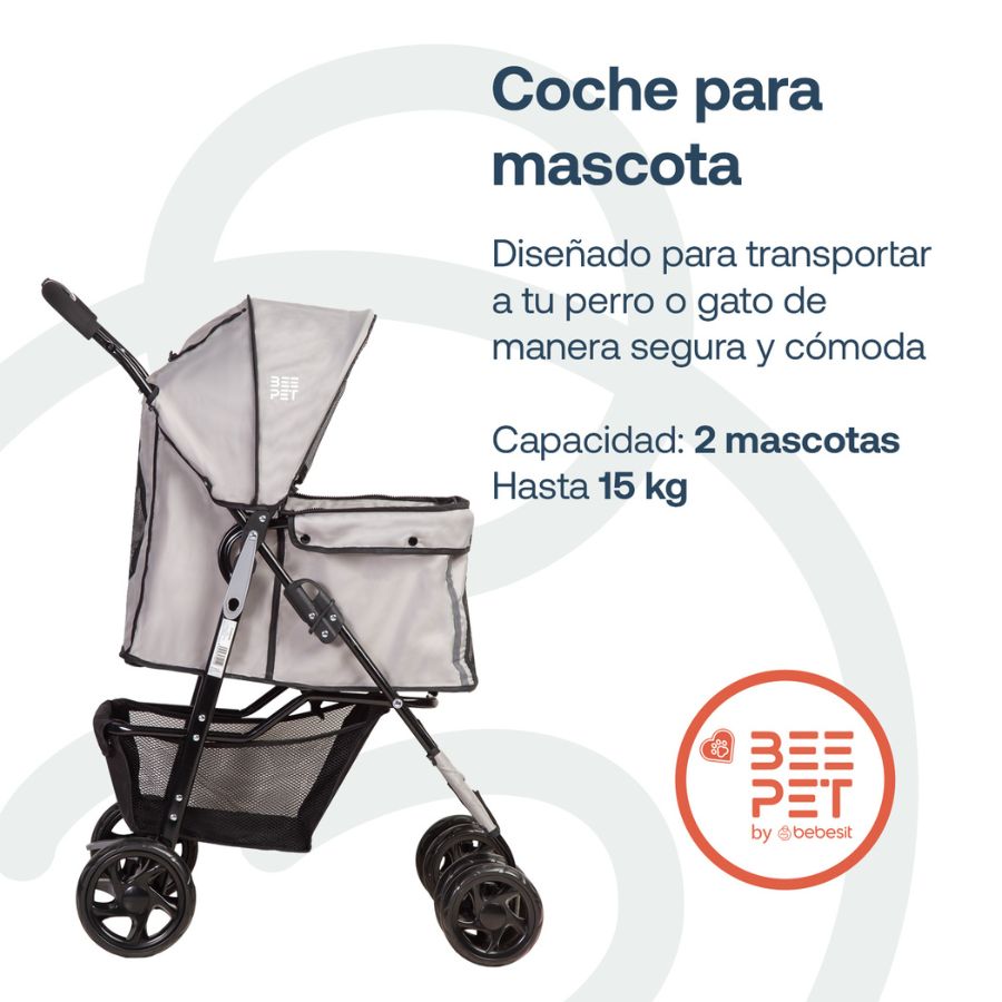Bebesit coche para mascotas plegable pro negro, , large image number null