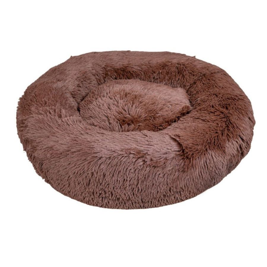 Leeby Cama Redonda Antiestrés Marrón para perros