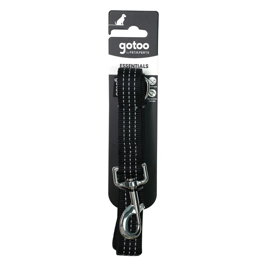 Correa antitirones negra con asa de neopreno para perros, , large image number null