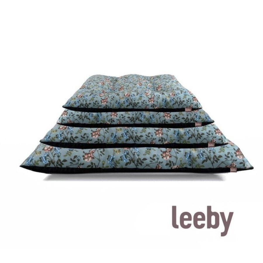 Leeby Cojín Acolchado Turquesa de Flores para perros, , large image number null