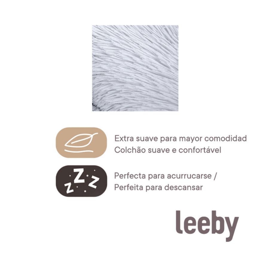 Leeby Cama Redonda Antiestrés Marrón para perros, , large image number null